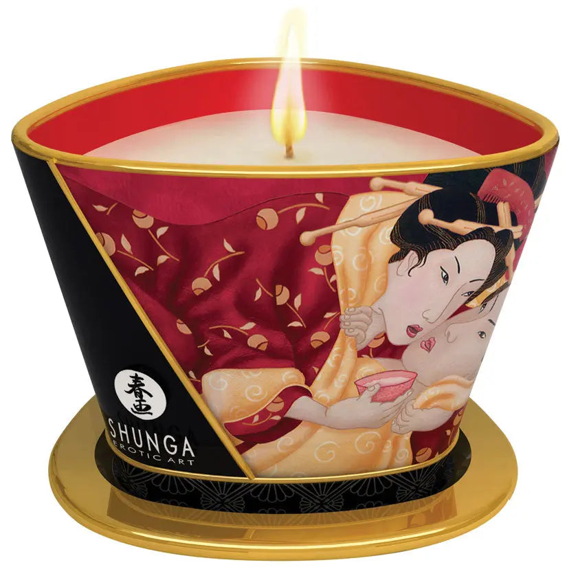Shunga Massage Candle-Sparkling Strawberry Wine 5.7oz My Store