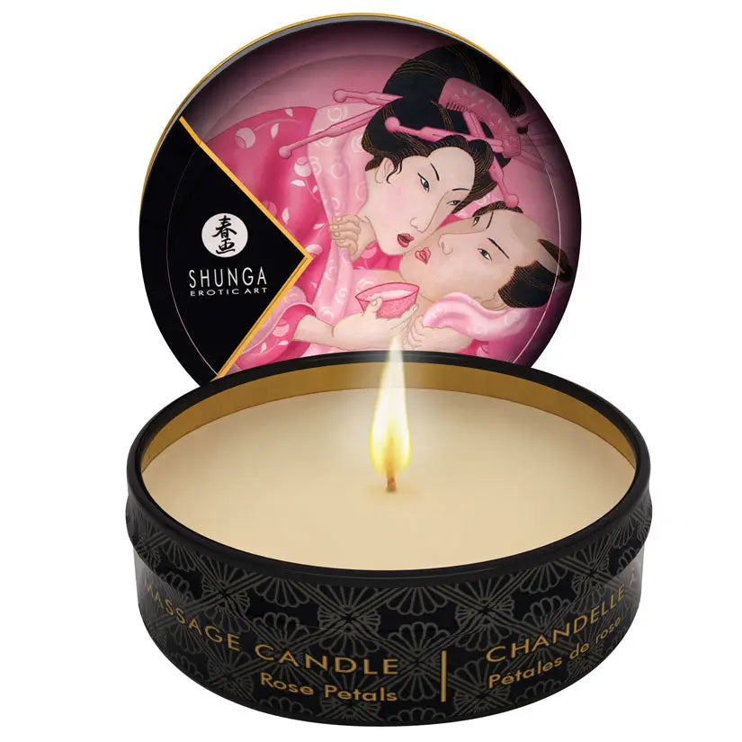 Shunga Mini Massage Candle-Rose Petals 1oz My Store