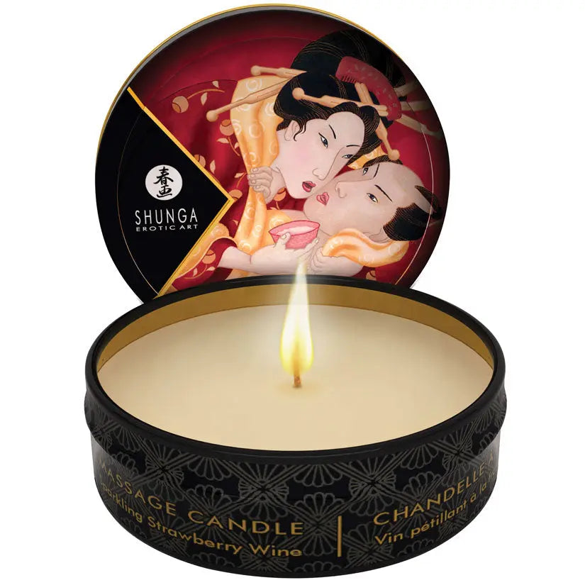 Shunga Mini Massage Candle-Sparkling Strawberry Wine 1oz My Store