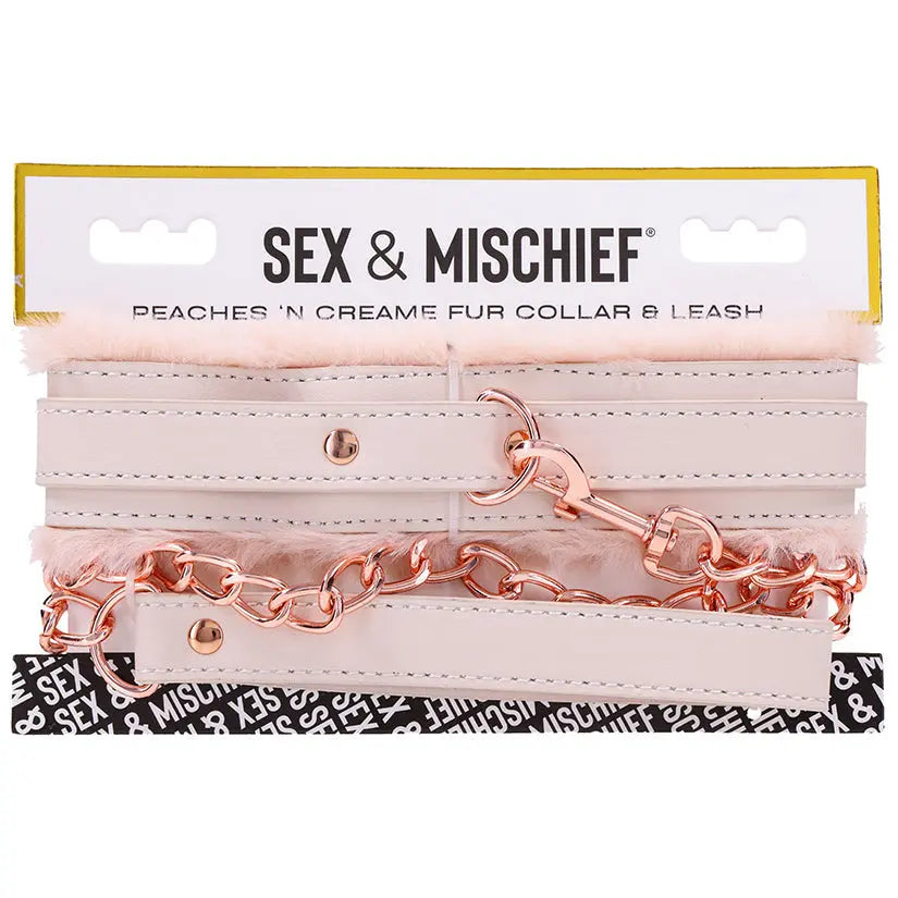 S&M Peaches Ôn CreaMe Fur Collar & Leash My Store