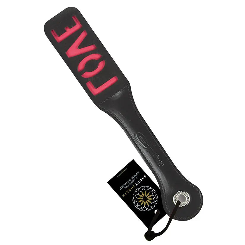 Sportsheets Leather Impression Paddle-Love 12 My Store