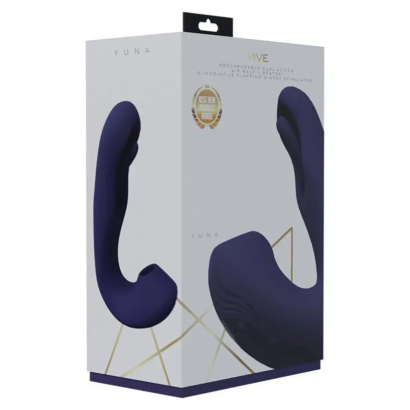 Vive Yuna Rechargeable Dual Action Airwave Vibrator-Purple My Store