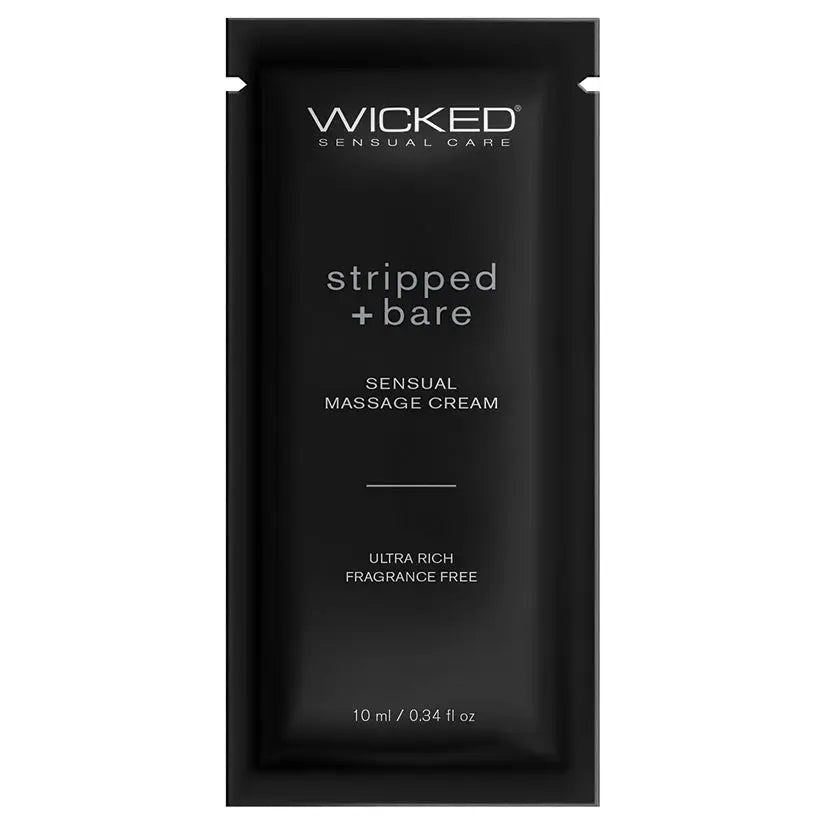 Wicked Sensual Massage Cream-Stripped + Bare Unscented 10ml Foil My Store