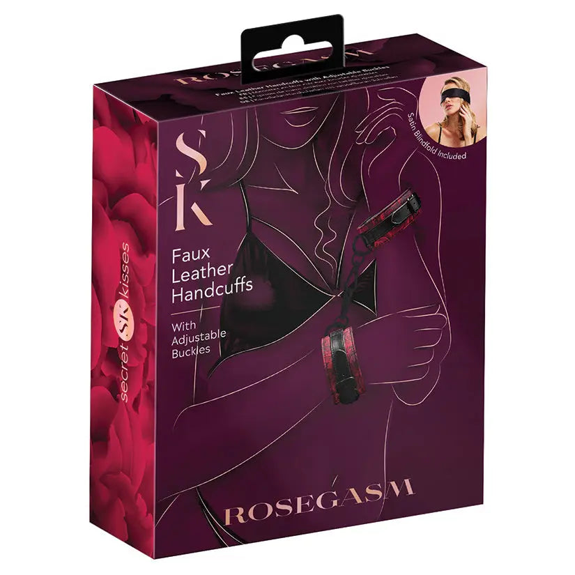 Secret Kisses Rosegasm Faux Leather Handcuffs My Store