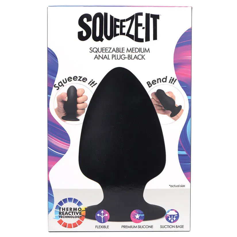 Squeeze-It Squeezable Anal Plug Medium-Black My Store