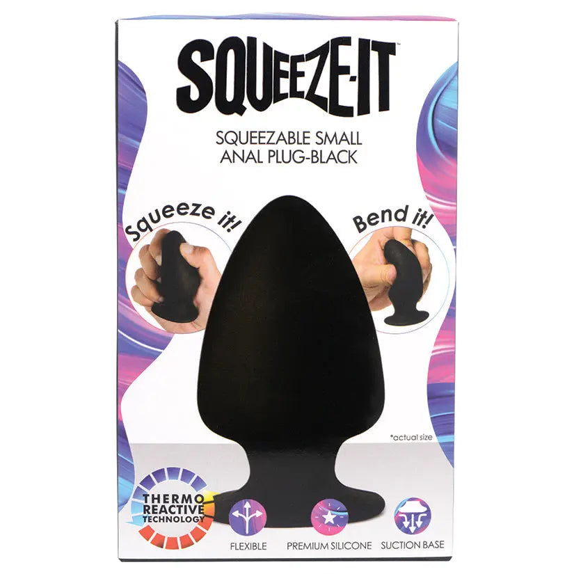 Squeeze-It Squeezable Anal Plug Small-Black My Store