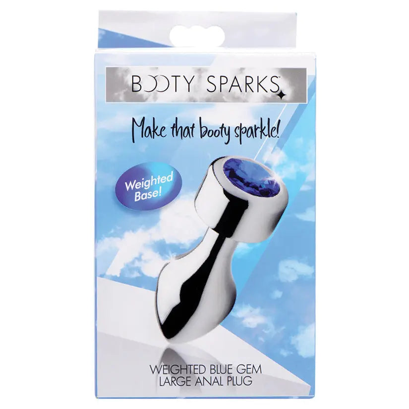 Booty Sparks Weighted Base Aluminum Plug Blue Gem-Large My Store