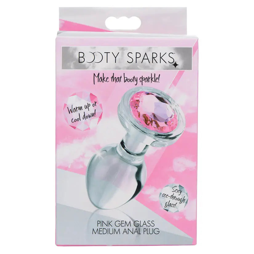 Booty Sparks Pink Gem Glass Anal Plug-Medium My Store