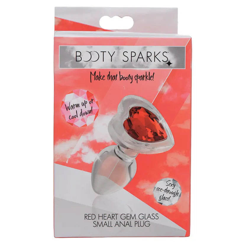 Booty Sparks Red Heart Gem Glass Anal Plug-Small My Store