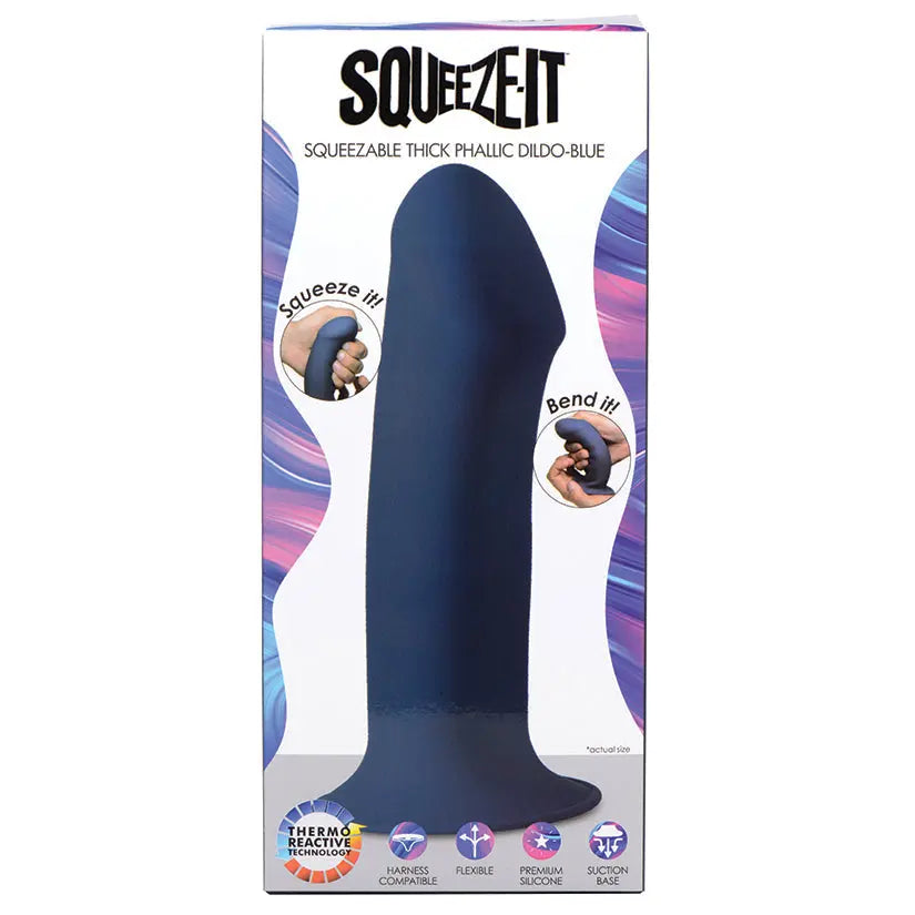 Squeeze-It Squeezeable Thick Phallic Dildo-Blue My Store