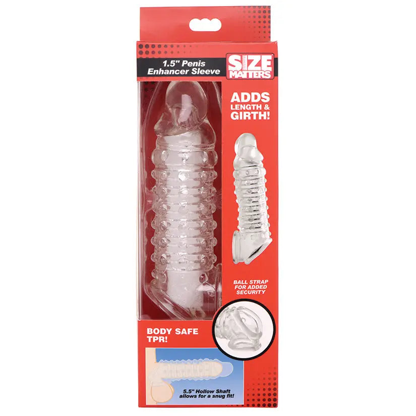 Size Matters Penis Enhancer Sleeve-Clear 1.5inch My Store