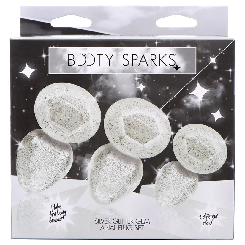 Booty Sparks Glitter Gem Anal Plug Set-Silver My Store