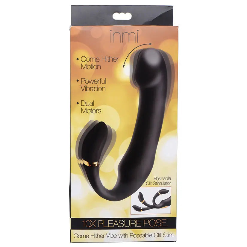Inmi 10x Pleasure Pose Come Hither Silicone Vibrator with Poseable Clit Stim My Store