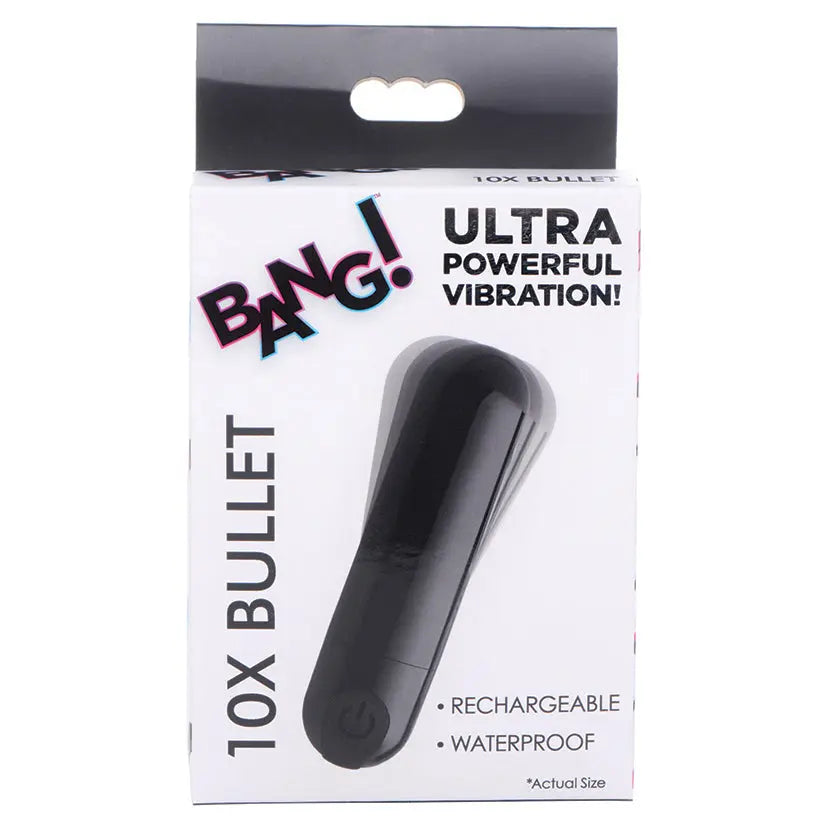 Bang! 10X Rechargeable Vibrating Metallic Bullet-Black My Store