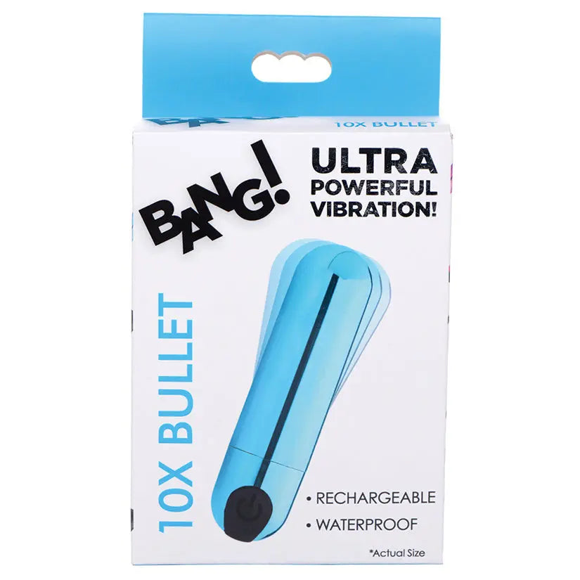 Bang! 10X Rechargeable Vibrating Metallic Bullet-Blue My Store