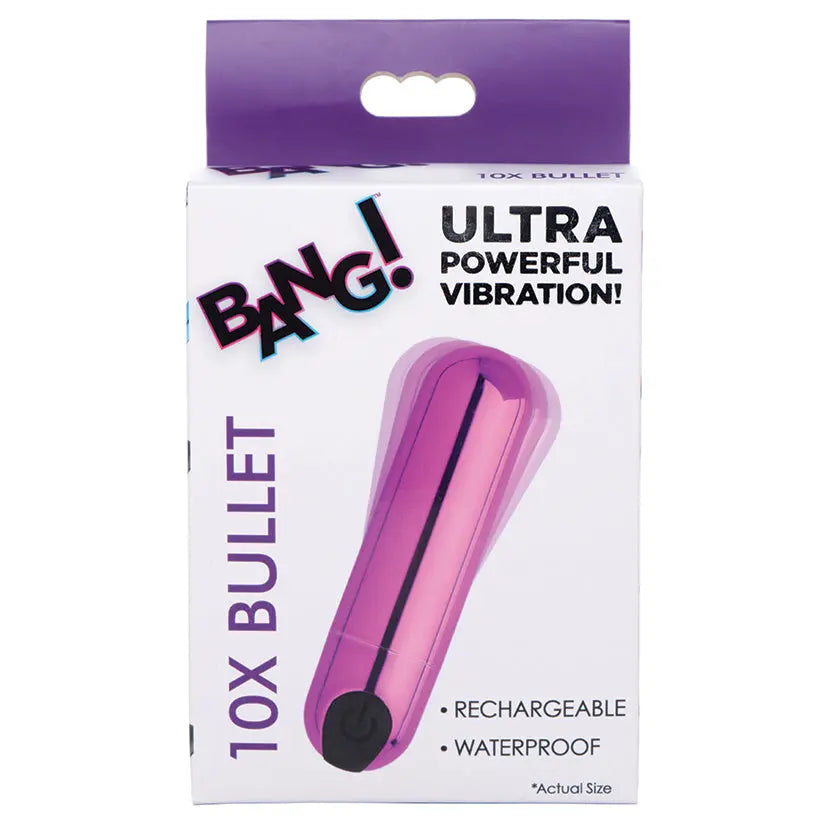 Bang! 10X Rechargeable Vibrating Metallic Bullet-Purple My Store