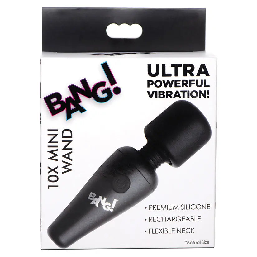Bang! 10X Vibrating Mini Silicone Wand-Black My Store