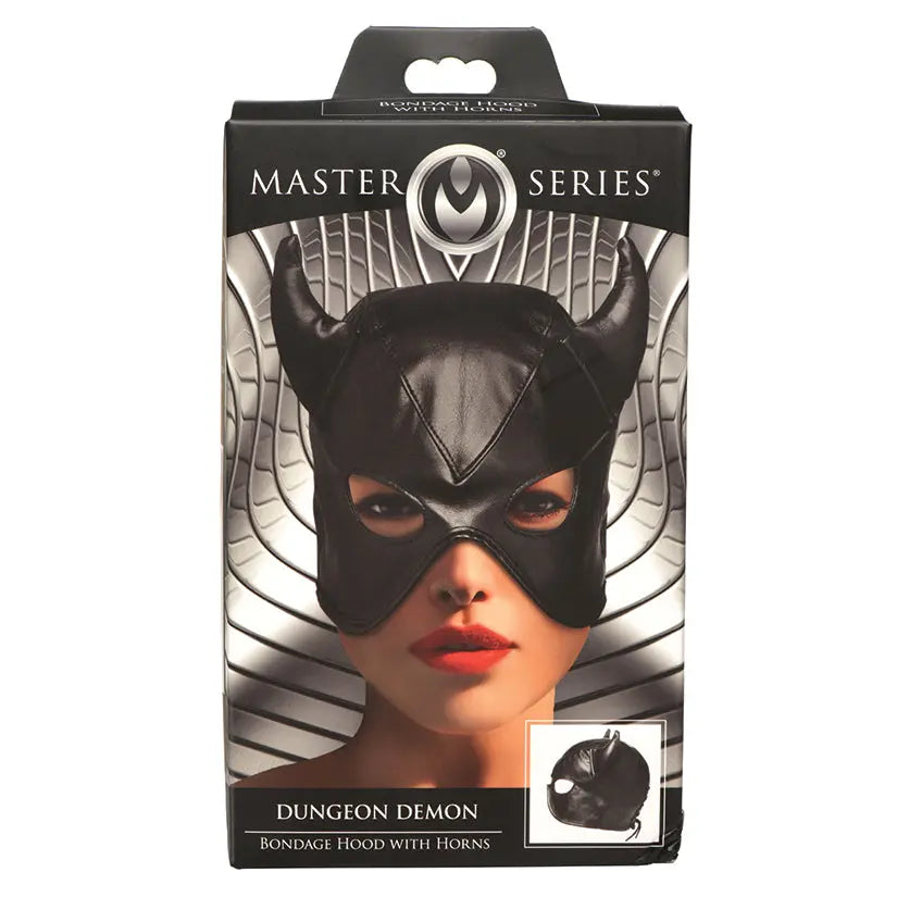Master Series Dungeon Demon Bondage Hood with Horns My Store