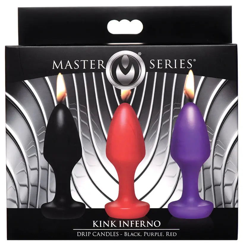 Master Series Kink Inferno Butt Plug Candles-Black, Purple, Red My Store