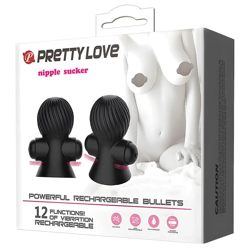 Pretty Love Rechargeable Nipple Suckers-Black My Store