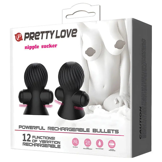 Pretty Love Rechargeable Nipple Suckers-Black My Store