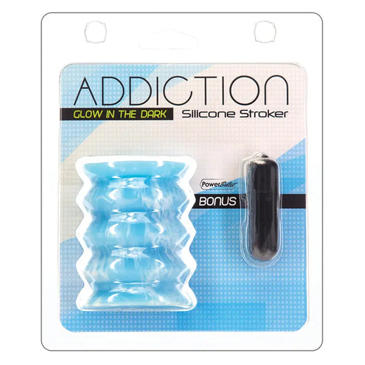 Addiction Silicone Stroker Glow in the Dark-Blue My Store
