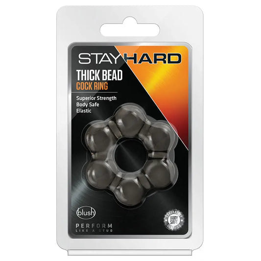 Stay Hard Thick Bead Cock Ring-Black My Store