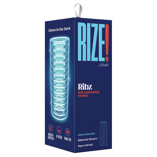Rize Ribz Glow In The Dark Self Lubricating Stroker-Clear My Store