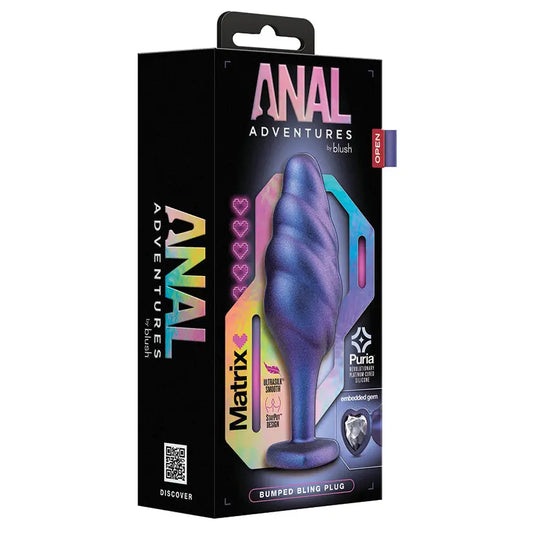 Anal Adventures Matrix Bumped Bling Plug-Sapphire My Store