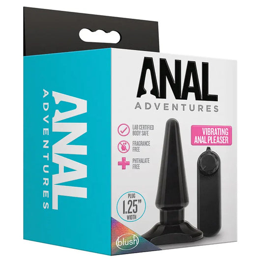 Anal Adventures Basic Vibrating Anal Pleaser Black My Store