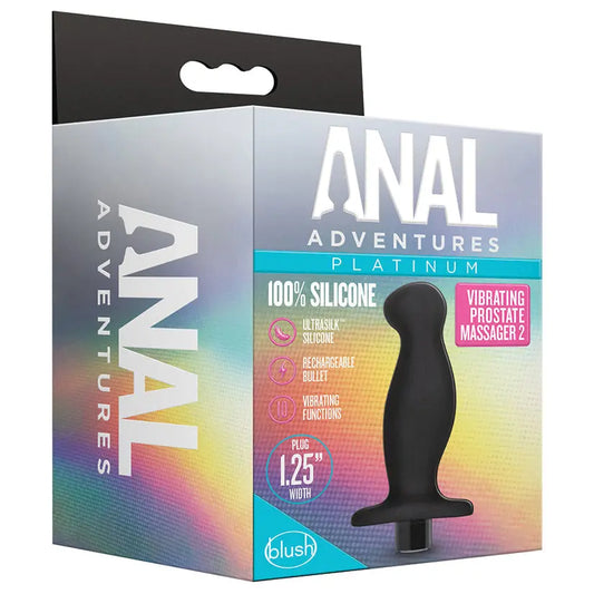 Anal Adventures Platinum Silicone Vibrating Prostate Massager 02Ê-Black My Store