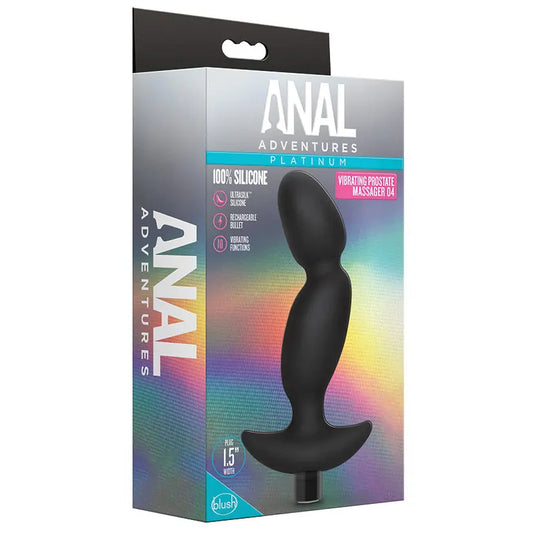 Anal Adventures Platinum Silicone Vibrating Prostate Massager 04Ê-Black My Store