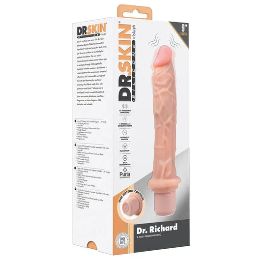 Dr. Skin Silicone Dr. Richard Vibrating Dildo-Vanilla 9 My Store