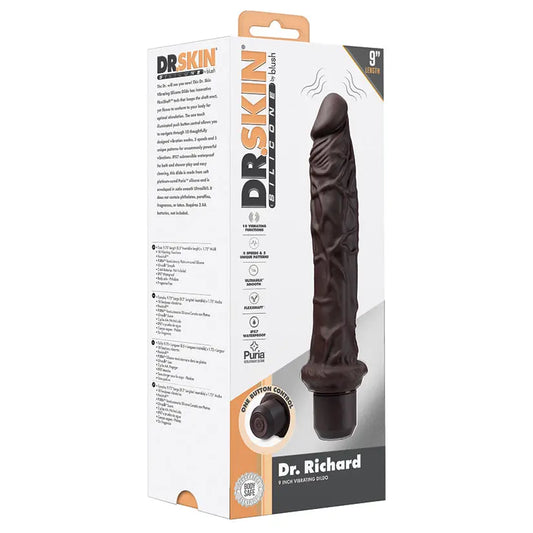 Dr. Skin Silicone Dr. Richard Vibrating Dildo-Brown 9 My Store