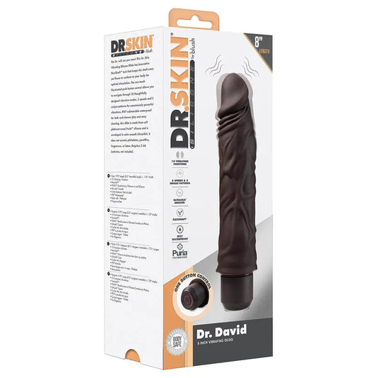 Dr. Skin Silicone Dr. David Vibrating Dildo-Brown 8 My Store