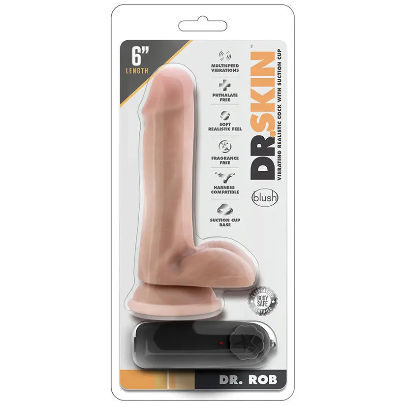 Dr. Skin Vibrating Cock With Suction Cup-Vanilla 6 My Store