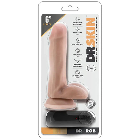 Dr. Skin Vibrating Cock With Suction Cup-Vanilla 6 My Store