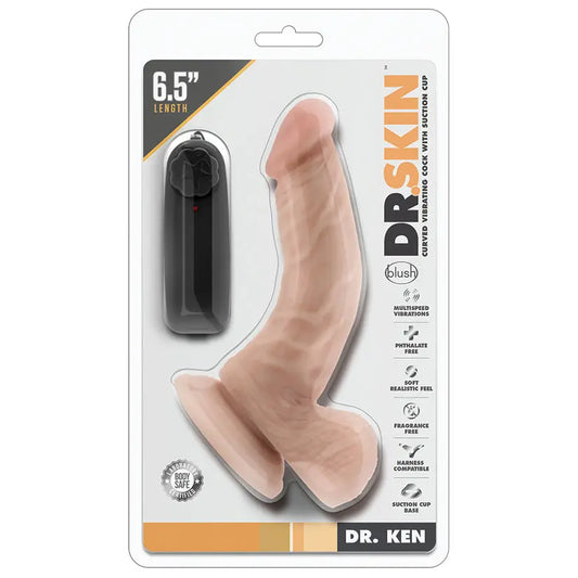 Dr. Skin Vibrating Cock With Suction Cup-Vanilla 6.5 My Store