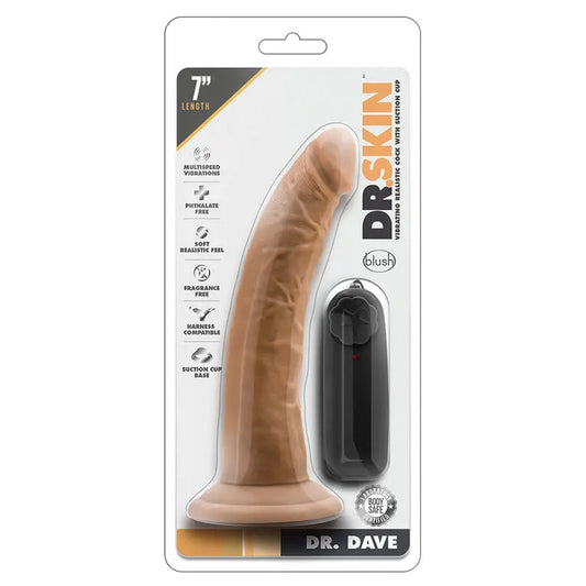 Dr. Skin Dr. Dave Vibrating Cock with Suction Cup-Mocha 7 My Store