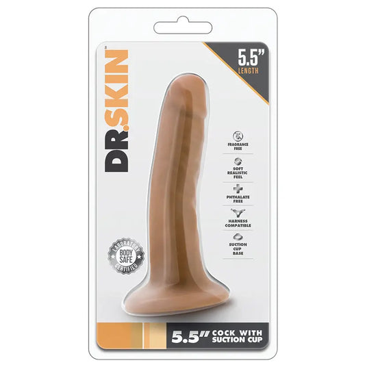 Dr. Skin Cock With Suction Cup-Mocha 5.5 My Store