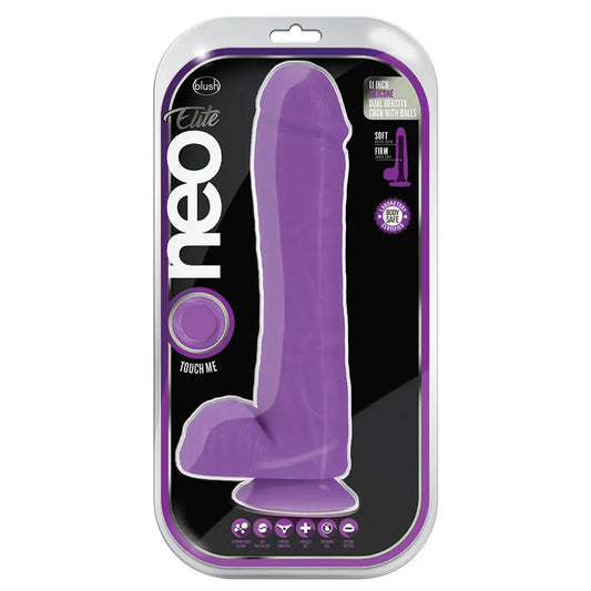 Neo Elite Silicone Dual Density Cock with Balls-Neon Purple 11 My Store