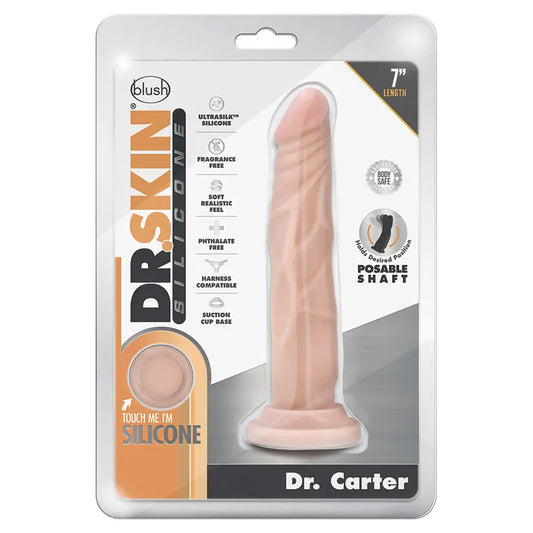 Dr. Skin Silicone Dong with Suction Cup-Dr. Carter Vanilla 7 My Store