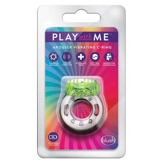 Play With Me Arouser Vibrating C-Ring-Green My Store