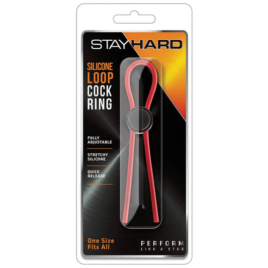Stay Hard Silicone Loop Cock Ring-Red My Store