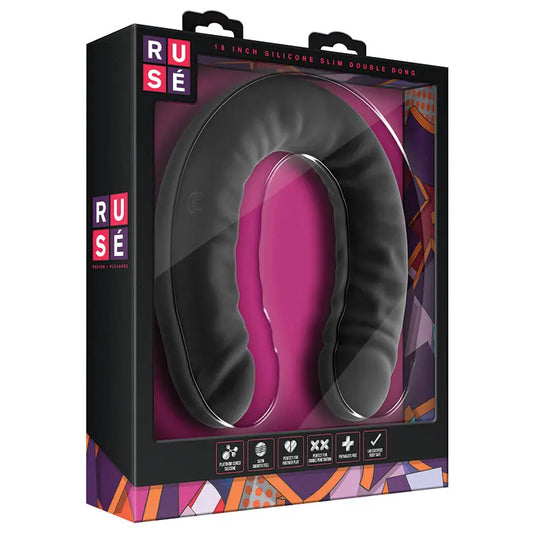 Ruse Silicone Double Headed Dildo-Black 18 My Store