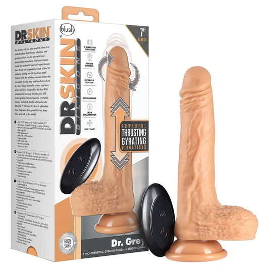 Dr. Skin Silicone Dr. Grey Thrusting Dildo-Vanilla 7 My Store