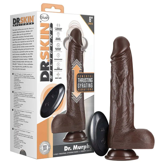 Dr. Skin Silicone Dr. Murphy Thrusting Dildo-Chocolate 8 My Store