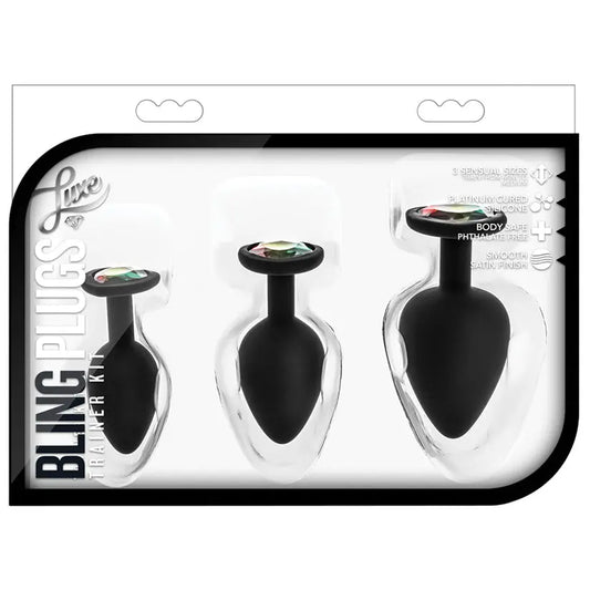 Luxe Bling Plugs Training Kit-Black With Rainbow Gems My Store