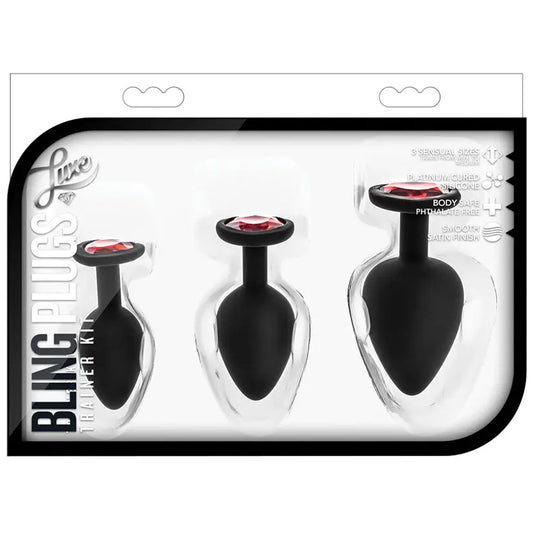 Luxe Bling Plugs Training Kit-Black With Red Gems My Store