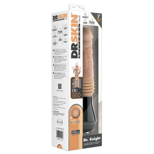 Dr. Skin Silicone Dr. Knight Thrusting Gyrating Vibrating Dildo-Beige My Store